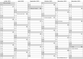Calendrier Deuxième Semestre 2023 à Imprimer Calendrier 2023, 2Ème Semestre
