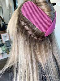 Installing Philocaly Hand Tied Extensions At Fifth Beauty Bar In Winnipeg Hair Extensions For Short Hair Hair Extension Brands Half Up Hair