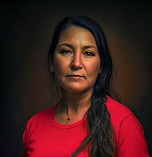 Indigenous children memorial art with 215 white dots