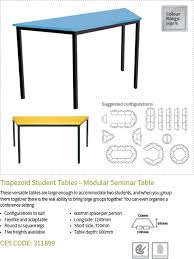 Trapezoid Student Tables Modular Seminar Table Classroom Furniture Library Furniture Modular Table