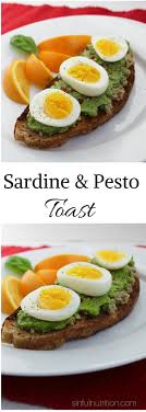 Garlic Pesto Sardine Toast Sinful Nutrition Recipe Fish Recipes Healthy Sardine Recipes Sardine Toast