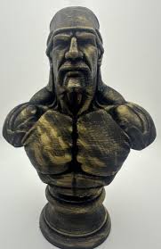 6” Hulk Hogan Bust Statue Sculpture Hand Painted Gold Tribute Memorial RIP 