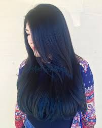 25 Midnight Blue Hair Ideas That Will Inspire Your Next Moody Look Midnight Blue Hair Dark Blue Hair Hair Color Blue
