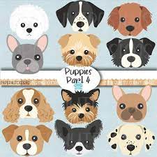 Dog Faces Clipart Puppy Dog Faces Dog Illustrations Puppy Clip Art Dalmation French Bulldog Labrador Spaniel Chihuahua Bichon Yorkie Collie In 2021 Puppy Clipart Dog Illustration Dog Face