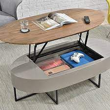 Living room large small cheap target rustic farmhouse black modern lift up top oval coffee table with storage for sale. New Pacific Direct Hansel Lift Top Oval Coffee Table Walnut Gray Buy Online In Angola At Desertcart 60822508