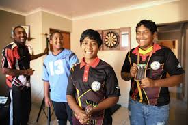 They're here to play darts. Darts Players Take The Challenge Online False Bay Echo