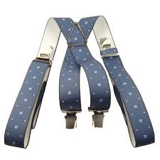 Bretelles réglables en polyester élastique bleu marin. Bretelle Homme Curt Bleu Marine