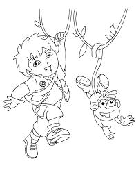 Select from 32494 printable coloring pages of cartoons animals nature bible and many. Diego And Monkey Coloring Page Free Printable Coloring Pages For Kids