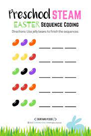 Preschool Steam Easter Jelly Bean Coding Preschool Unplugged Coding Activities Teaching Kids