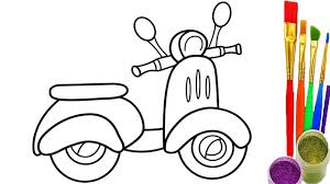Scooter coloring pages are a fun way for kids of all ages to develop creativity, focus, motor skills and color recognition. Scooter Drawing And Coloring How To Draw Scooter Coloring Pages For Kids Learn Colors For Kids Youtube