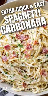 Quick And Easy Spaghetti Carbonara Italian Pasta Recipes Pasta Dinners Easy Spaghetti Carbonara