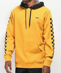 Black And Gold Jordan Hoodie Mens Vans Contrasting Checkered Gold Black Hoodie Zumiez Mens Sweatshirts Hoodie Mens Fashion Casual Casual Fashion