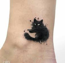Pin By Itzel Gomez On Funny Cats Watercolor Cat Tattoo Cute Cat Tattoo Black Cat Tattoos