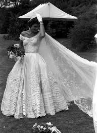 Seventeen letters from jackie kennedy to her personal shopper at bergdorf goodman are to go on sale as part of a fashion models barbie clothes barbie clothes patterns clothes fashion dresses barbie world jackie kennedy dress barbie doll. Jacqueline Jackie Kennedy Wore A Voluminous Ivory Silk Taffeta Gown By The Designer Ann Jackie Kennedy Wedding Wedding Dresses Vintage Celebrity Weddings