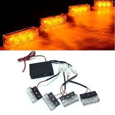 12v Car Truck Front Grille Deck Strobe Warning Light Led Flash Emergency Lamp Car Styling 3 Mode Police Dash Lights Re Warning Lights Dash Lights Strobe Lights