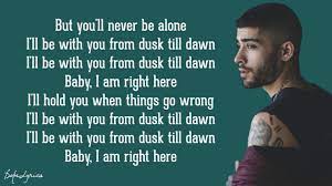 Dusk Till Dawn Zayn Ft Sia Lyrics Sia Lyrics Dusk Till Dawn Lyrics