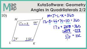 Kutasoftware Geometry Angles In Quadrilaterals Part 2 Youtube