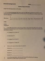 Solved General Microbiology Bio 229 Name Genetics Problem