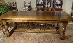 Live edge solid oak farmhouse dining table and benches with hardwood cross legs. Oak Farmhouse Refectory Table 8 Ft 244 Cm English Kitchen Dining
