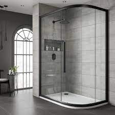 Jaquar Black Shower Cubicle Clear Glass Offset Quad Buy Online At Bathroom City Shower Cubicles Black Shower Shower Enclosure