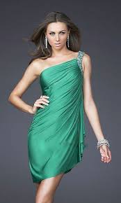 One Shoulder Short Green Cocktail Dress With Images Evening Dresses Short Celebrity Dresses Satin Cocktail Dress