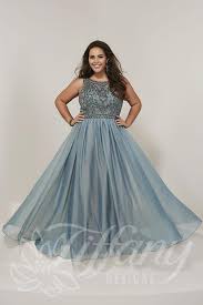 tiffany designs 16379 cutout back plus size prom gown