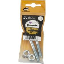 Lot De 2 Boulons Trcc Acier Zingue L 60 0 X Diam 7 Mm Standers Acier Diamant Et Produits