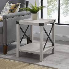 A little more rustic/bulky than i originally thought but they work. Walker Edison Rustic Modern Farmhouse Square Side Table