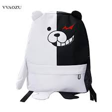 Japan Anime Dangan Ronpa Danganronpa Monokuma Backpack Cute Women School Shoulder Bag Kawaii 3d Bear Rucksack Daypack With Foot Deti
