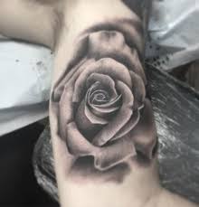 Rose Flower Tattoo Black And Gray Realistic Realism By Cody Brigan