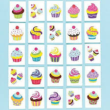 Cupcake Glitter Theme Temporary Tattoos For Children Party Bag Filler Gift Idea For Kids Pack Of 24 Cupcake Tattoo Designs Cupcake Tattoos Tattoos For Kids