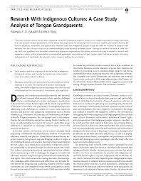 Concludes with some ethical considerations and. Pdf Research With Indigenous Cultures A Case Study Analysis Of Tongan Grandparents Research Note