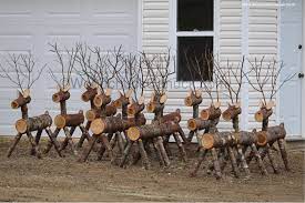 Maybe you would like to learn more about one of these? Image Result For Log Reindeer Yard Decorations Christmas Deer Decorations Outdoor Christmas Wooden Reindeer