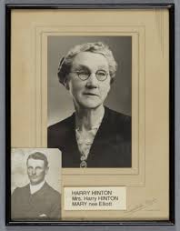 Framed photograph, Mary Hinton with inset of Harry Hinton; Campbell's  Studio; 19...