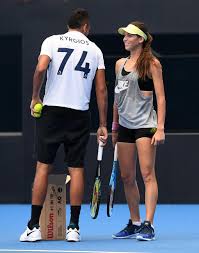 Kyrgios also posted a sweet message to passari on a camera lens at the australian open, while she gushed about her man. Nick Kyrgios Trains With His Stunning Girlfriend Ajla Tomljanovic As He Shows His Colours In Tottenham Shirt