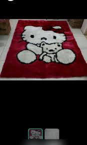 Karpet bulu motif bunga/buah, seperti motif bunga mawar, strawberry dan lainnya. Karpet Bulu Hello Kitty Perabotan Rumah Di Carousell