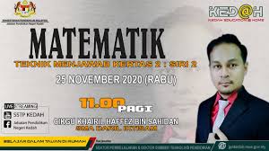 Download free jabatan pendidikan negeri kedah vector logo and icons in ai, eps, cdr, svg, png formats. Ked H Matematik Spm 25 November 2020 11 00 Pagi Youtube