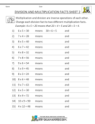 Free Math Work Sheets Division Multiplication Facts 2 Division Worksheets Multiplication And Division Worksheets Free Math Worksheets