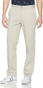 Nautica Mens Classic Fit Flat Front Stretch Solid Chino Deck Pant Stone 42w 34l
