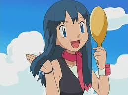 Dawn Without Her Cap Is Way More Prettier Wonder Whose Stupid Idea Was That To Keep Her Beautiful Blue Hair Pokemon Characters Pokemon Dawn Anime Screencaps
