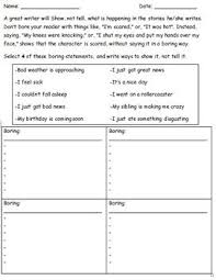 Show Don T Tell Worksheet Show Dont Tell Worksheets Writing