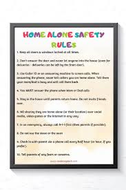 10 Essential Stay Home Alone Rules For Safe Kids Printable Home Safety Checklist Home Alone Rules For Kids