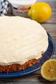 One Layer Lemon Sour Cream Cake The Missing Lokness Sour Cream Cake Lemon Sour Cream Cake Easy Delicious Cakes