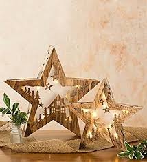 Lxq Small Wooden Christmas Lighted Table Star Indoor Tabletop Xmas Decorations Home You Can Xmas Decorations Christmas Tree Decorations Indoor Holiday Decor