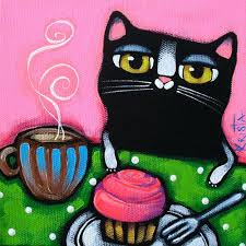 Krista Folk Art Cat Cat Painting Spirited Art
