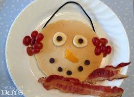 Fun snack ideas for kids (quick, easy & healthy!) the cutest breakfast and snack you'll ever make with just toast, fruit and a delicious spread like peanut butter, cream cheese or nutella. Snowman Pancakes Fun Christmas Breakfast The Joys Of Boys