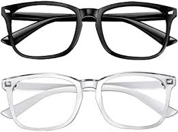 Amazon Com Blue Light Blocking Glasses 2pack Square Computer Glasses Women Men Nerd Reading Gaming Glasses Non Prescription Clothing