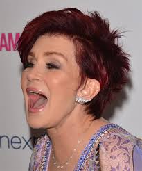 English television host, media personality, television talent competition judge, author, music manager. Sharon Osbourne Short Straight Red Hairstyle