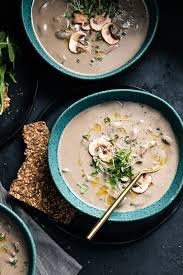 Cream Of Mushroom Soup Vegan Keto Gluten Free The Dinner Bell Recipe Creamed Mushrooms Mushroom Soup Stuffed Mushrooms