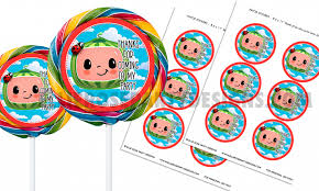 Maybe you would like to learn more about one of these? Free Cocomelon Lollipop Swirl Stickers Ellierosepartydesigns Com